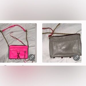 Rebecca Minkoff “Neon” Pink & gray Crossbody Bag with chain strap